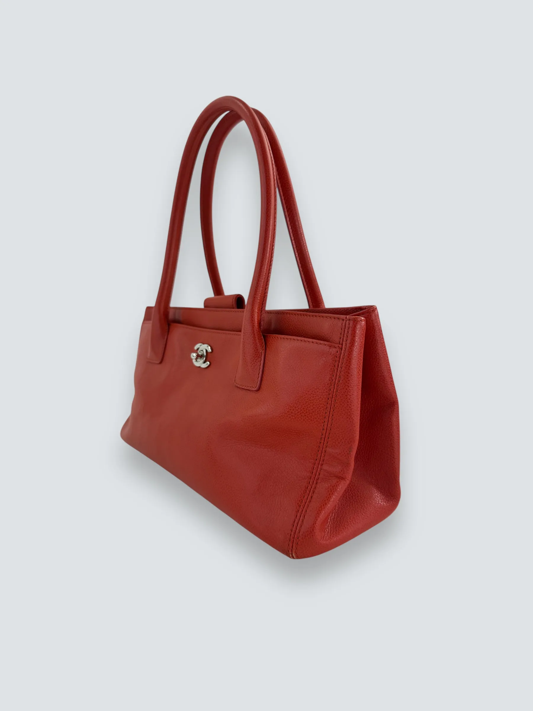 Chanel Mandarin Orange Calfskin Leather Cerf Executive Tote