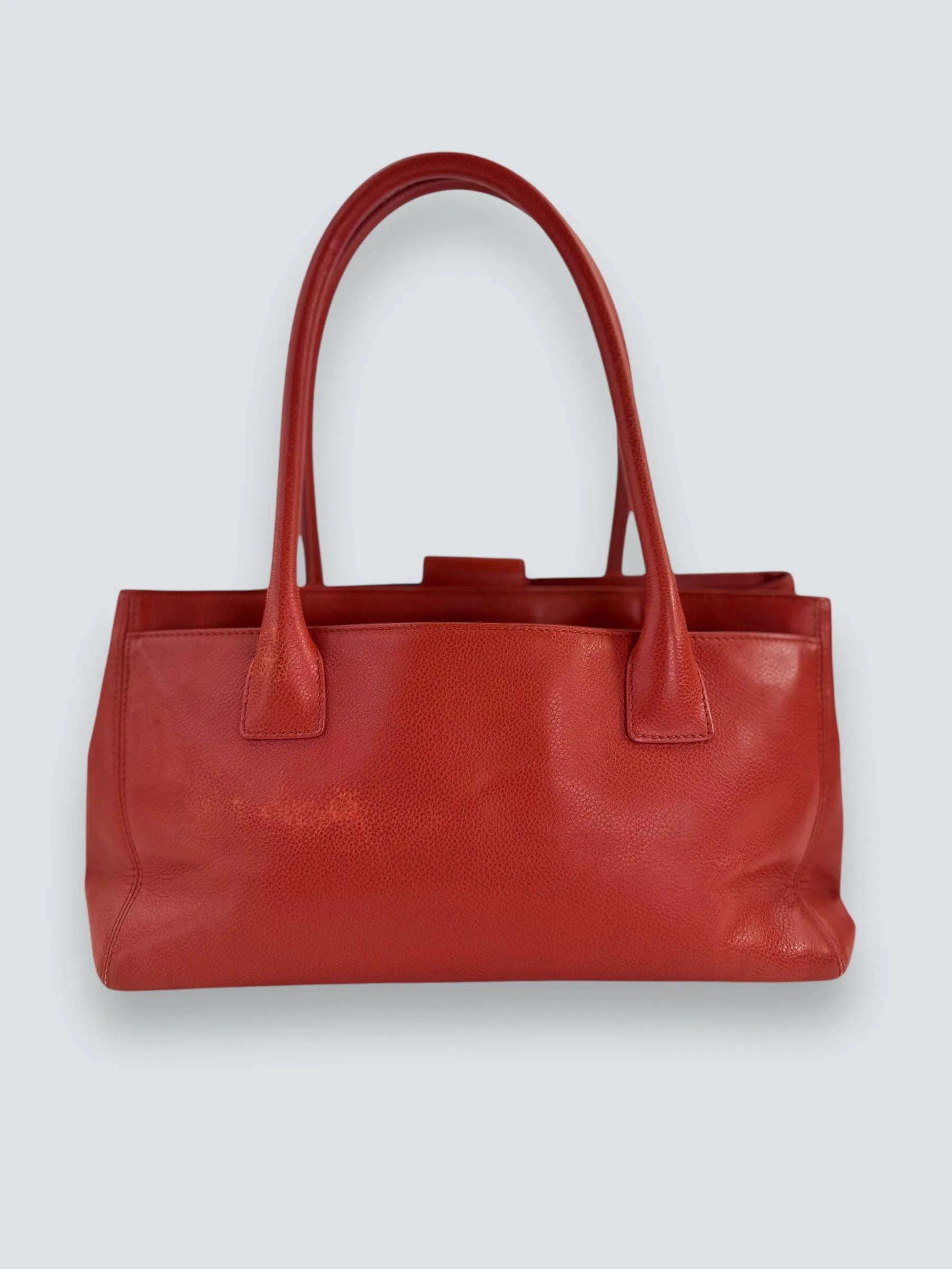 Chanel Mandarin Orange Calfskin Leather Cerf Executive Tote