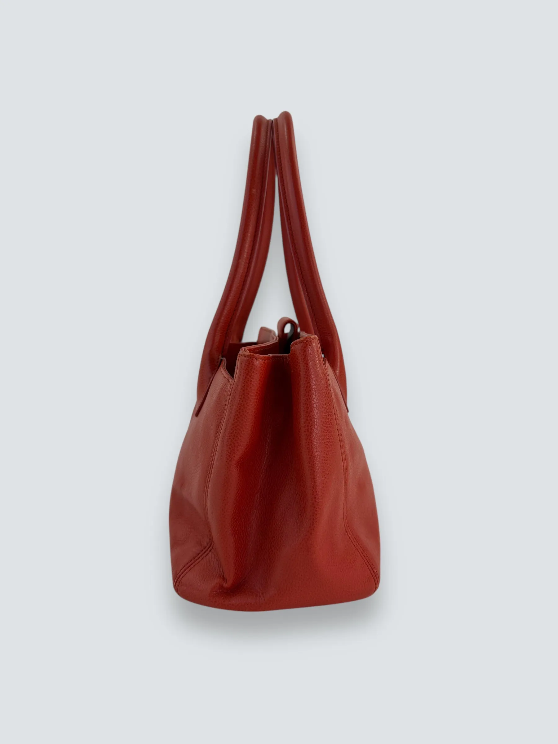 Chanel Mandarin Orange Calfskin Leather Cerf Executive Tote