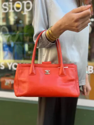 Chanel Mandarin Orange Calfskin Leather Cerf Executive Tote