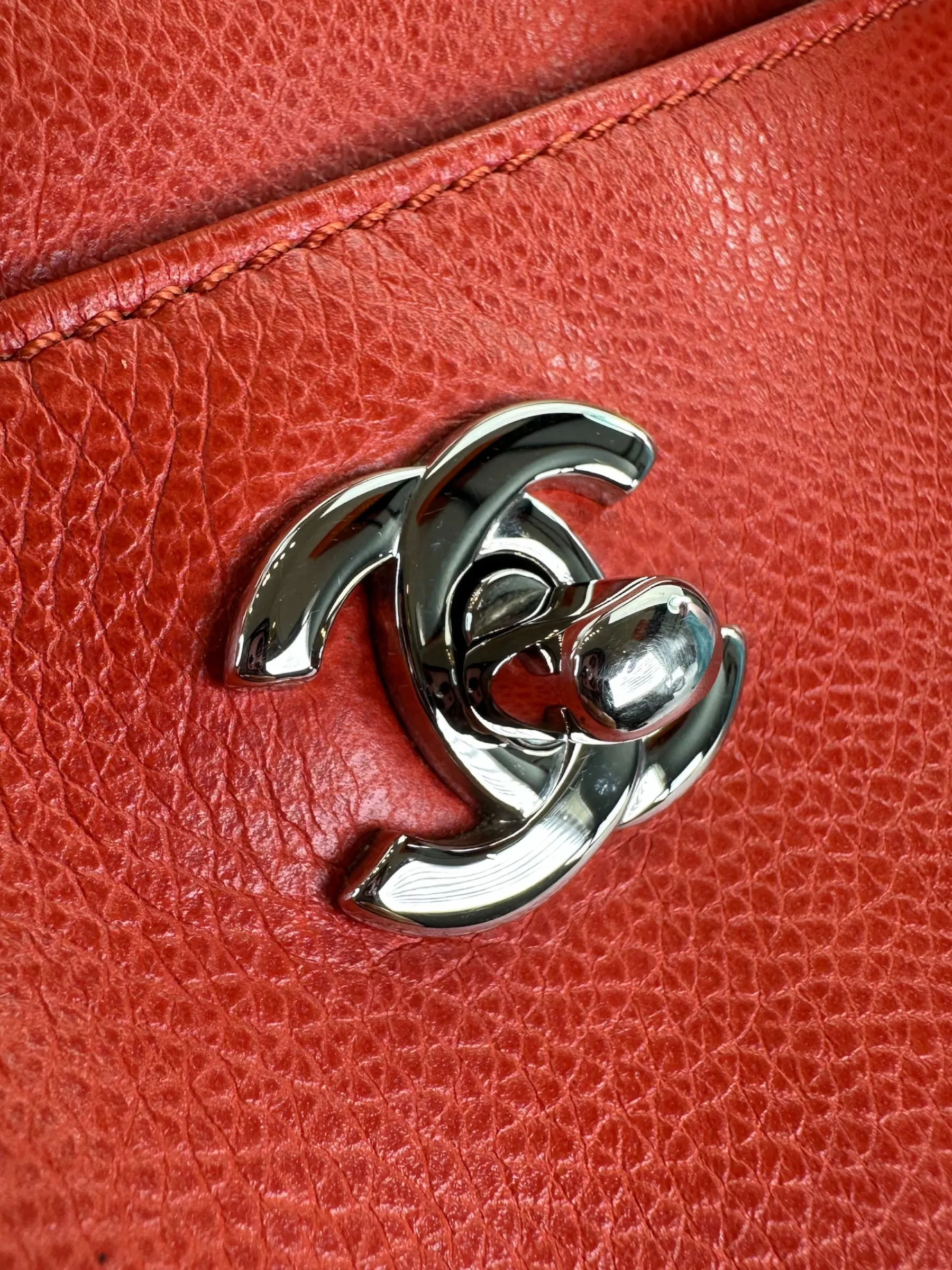 Chanel Mandarin Orange Calfskin Leather Cerf Executive Tote