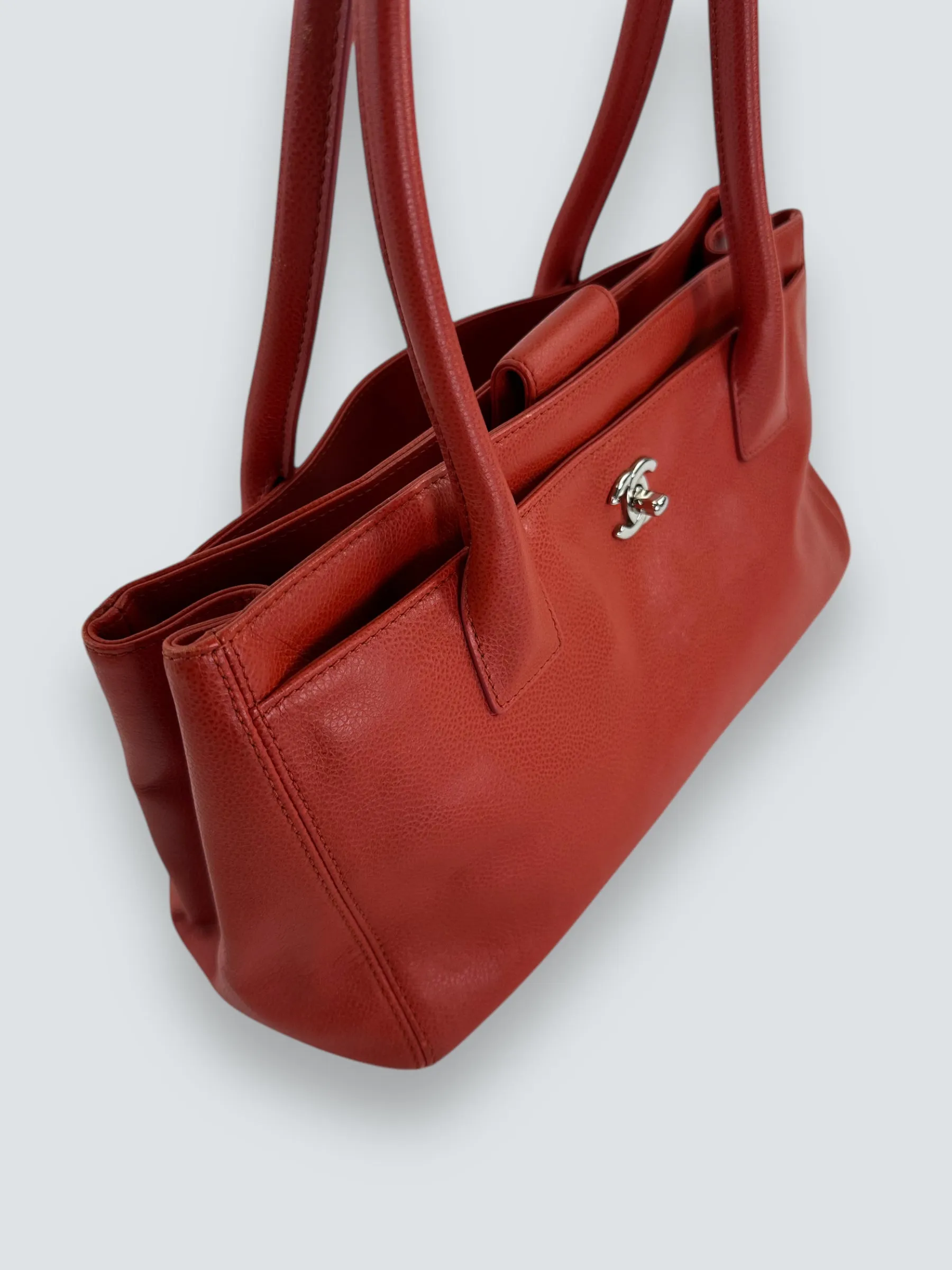 Chanel Mandarin Orange Calfskin Leather Cerf Executive Tote