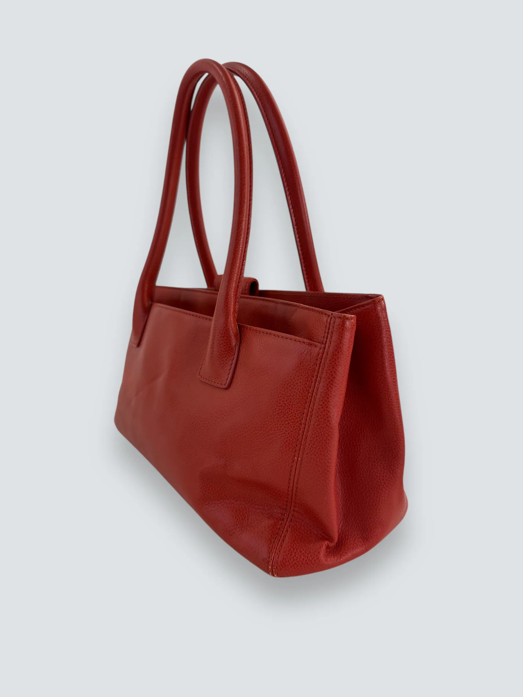Chanel Mandarin Orange Calfskin Leather Cerf Executive Tote
