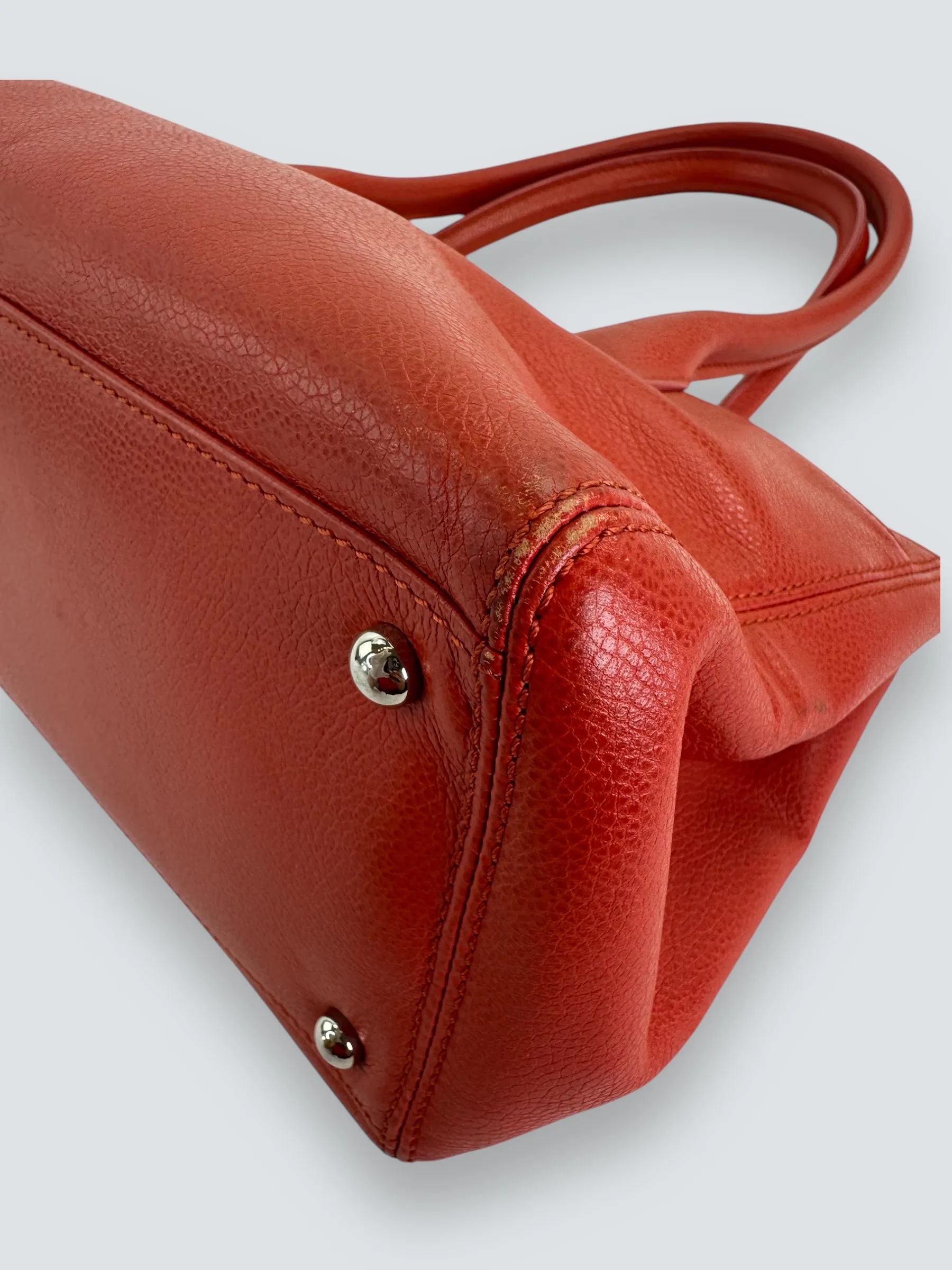 Chanel Mandarin Orange Calfskin Leather Cerf Executive Tote