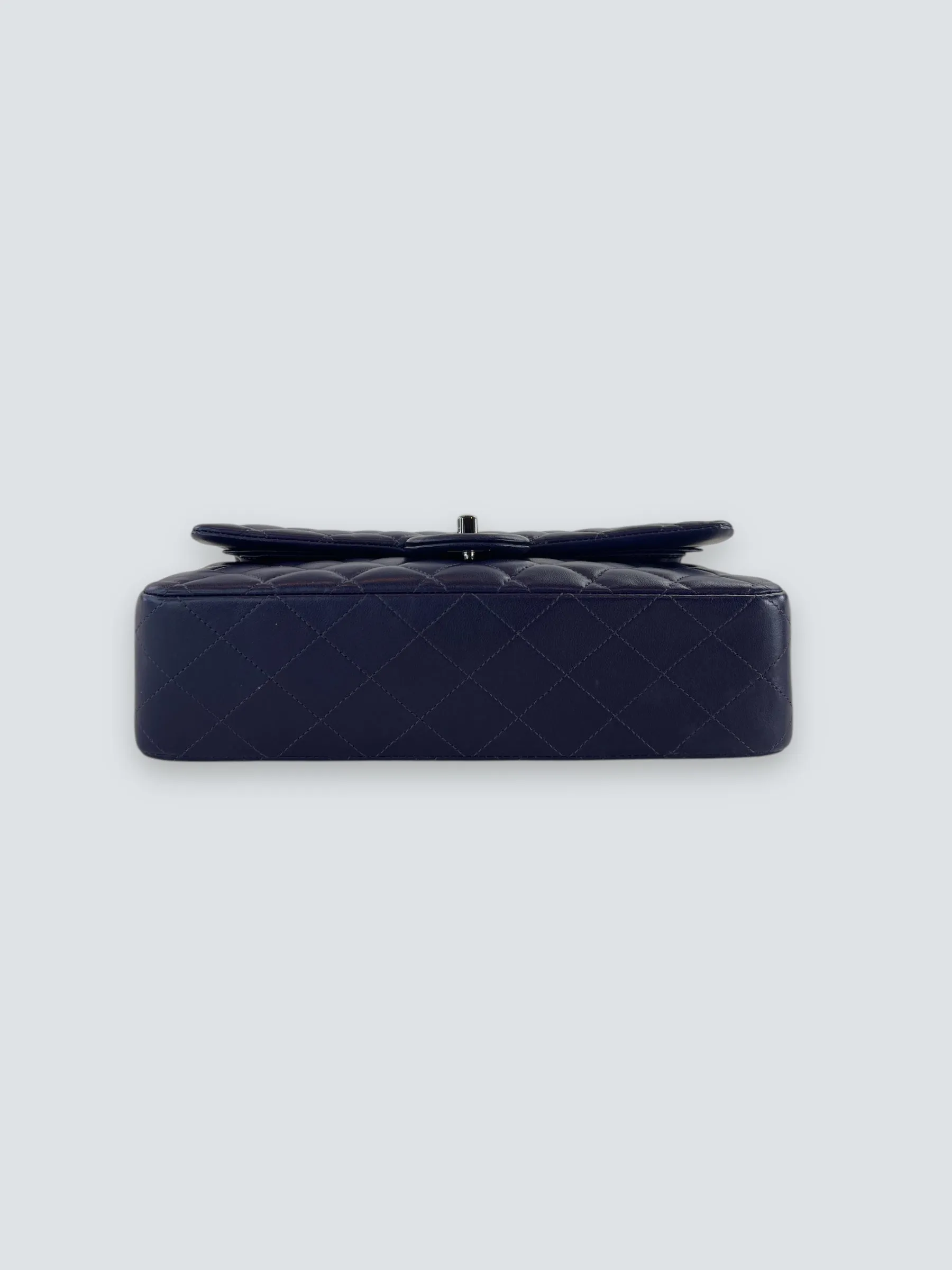 Chanel Navy Lambskin Leather Medium Double Flap