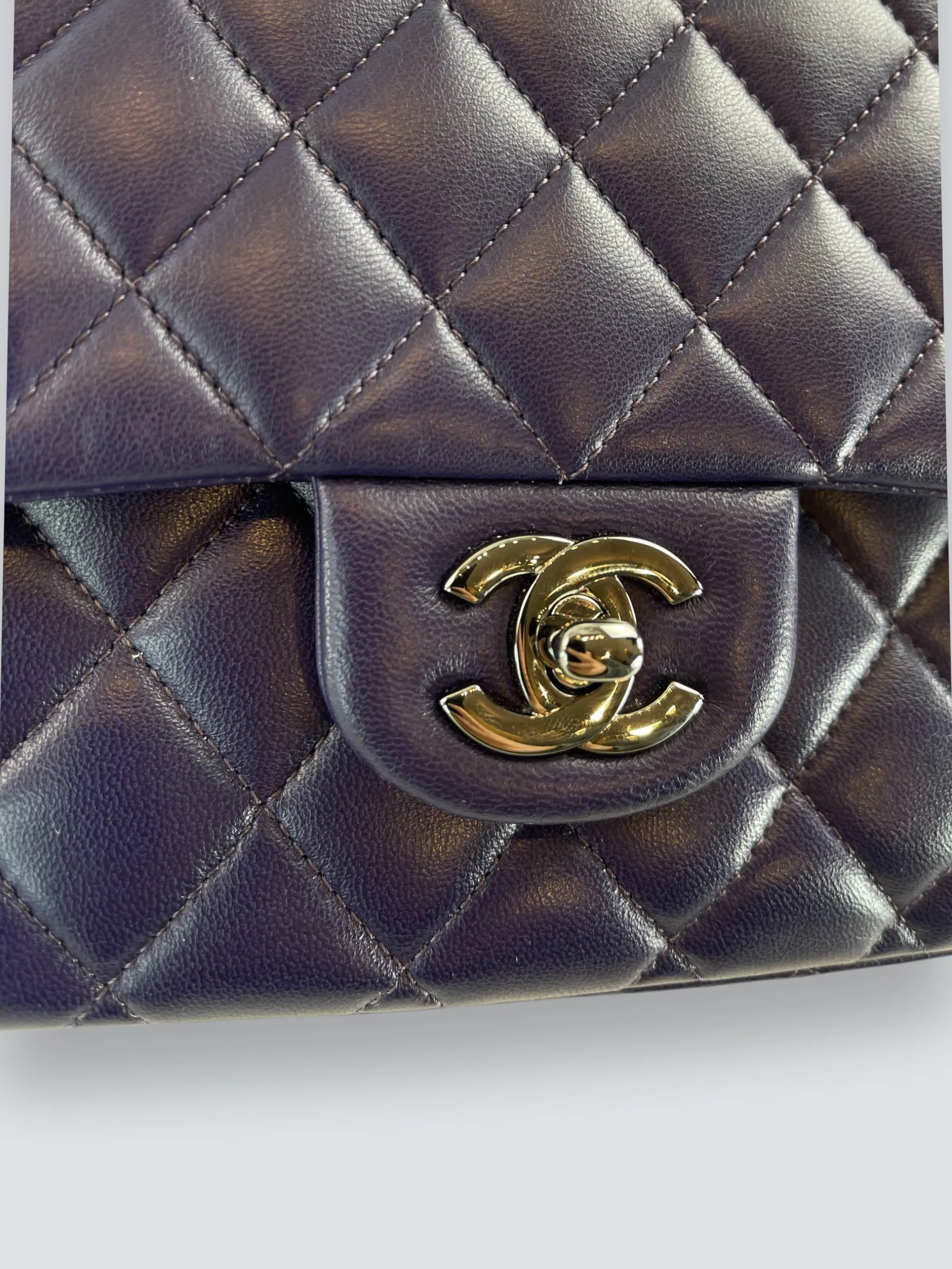 Chanel Navy Lambskin Leather Medium Double Flap