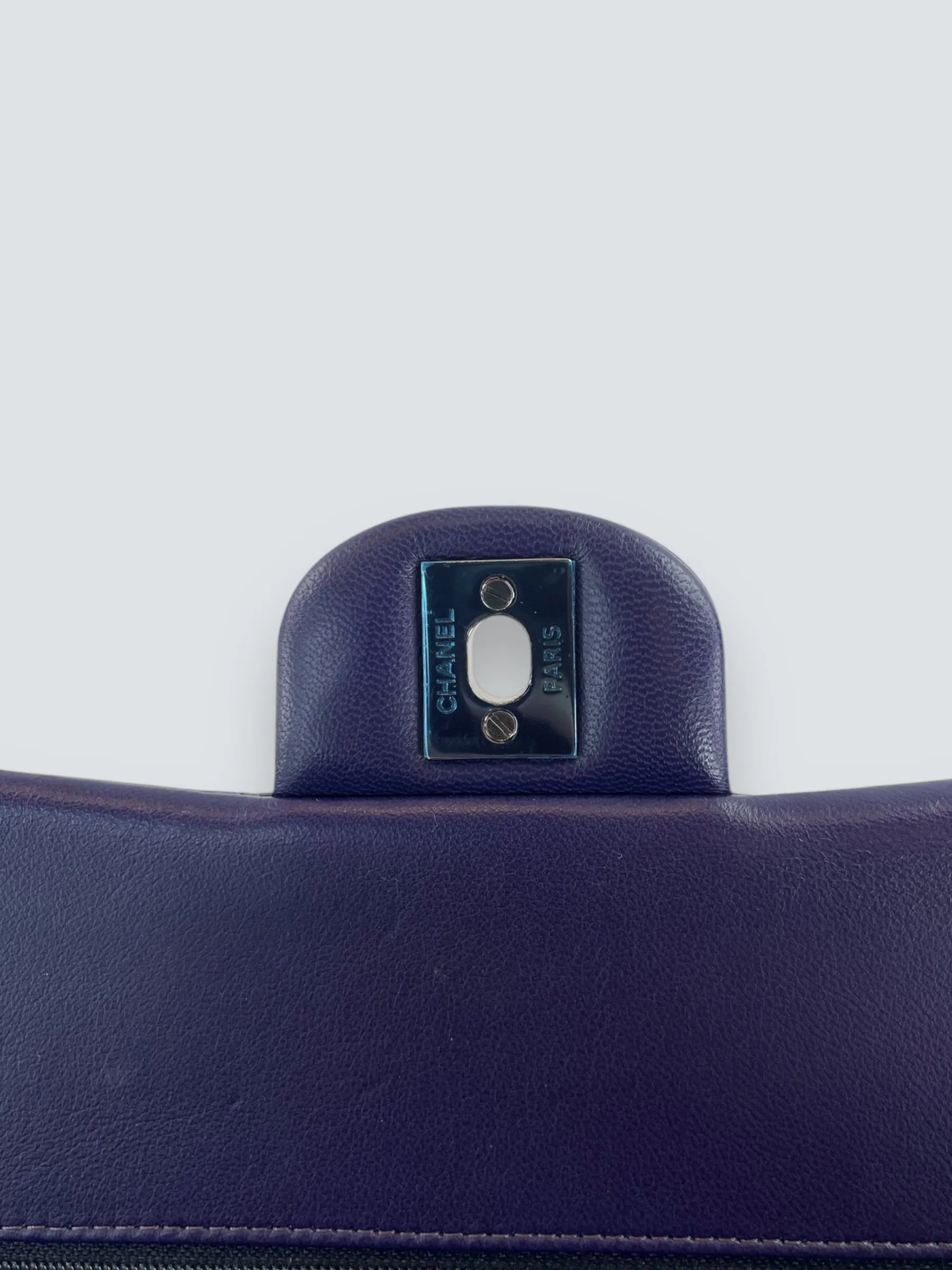 Chanel Navy Lambskin Leather Medium Double Flap