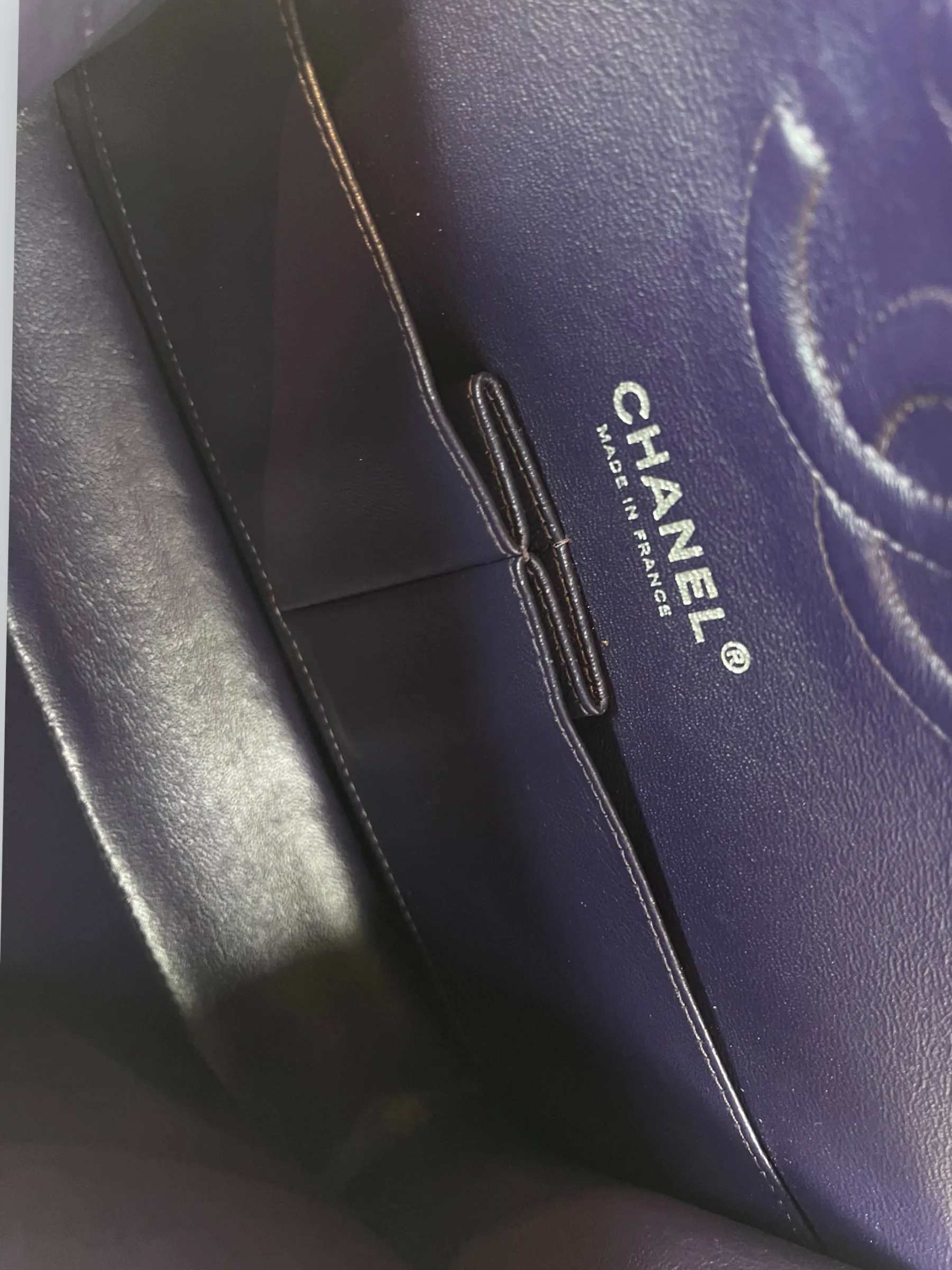 Chanel Navy Lambskin Leather Medium Double Flap