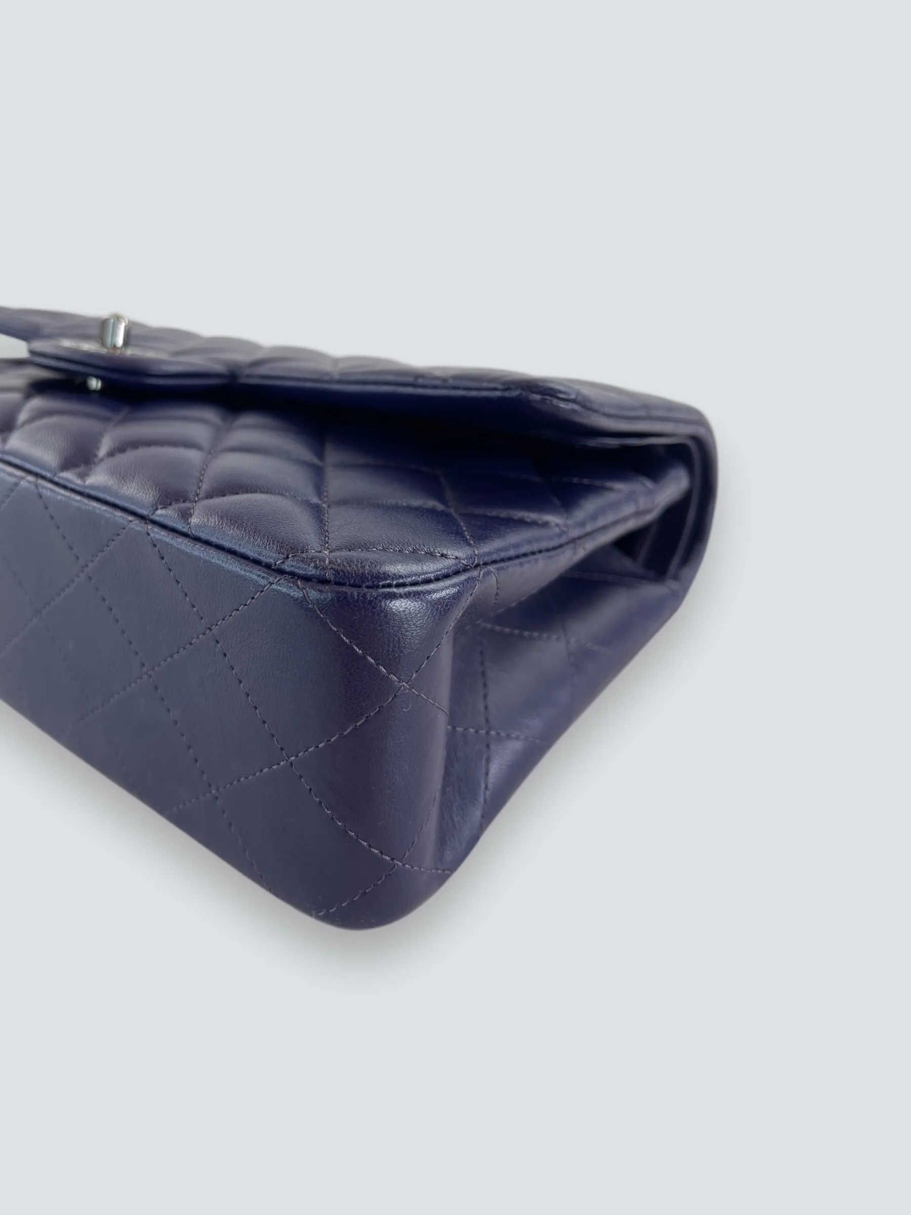 Chanel Navy Lambskin Leather Medium Double Flap