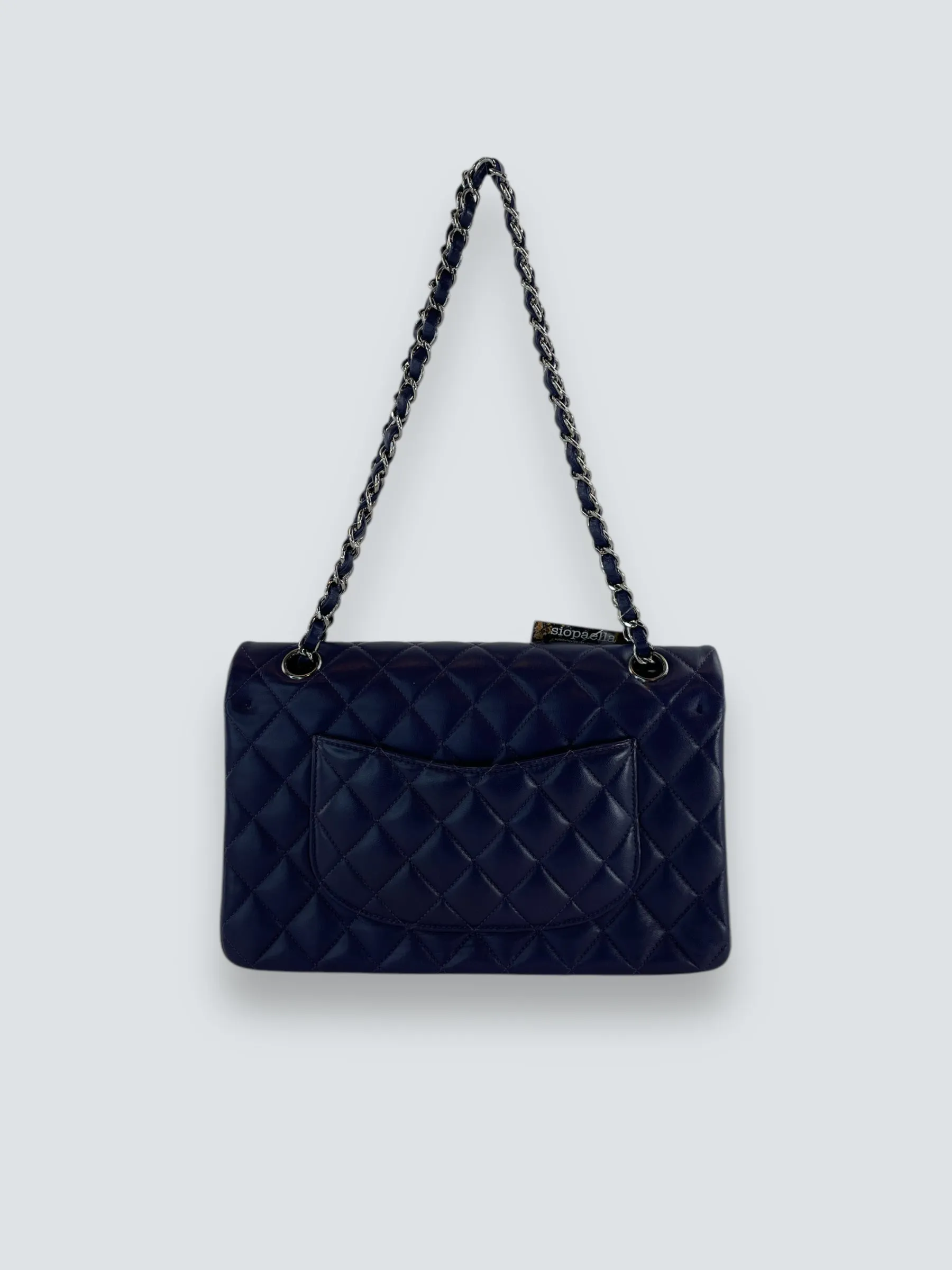 Chanel Navy Lambskin Leather Medium Double Flap