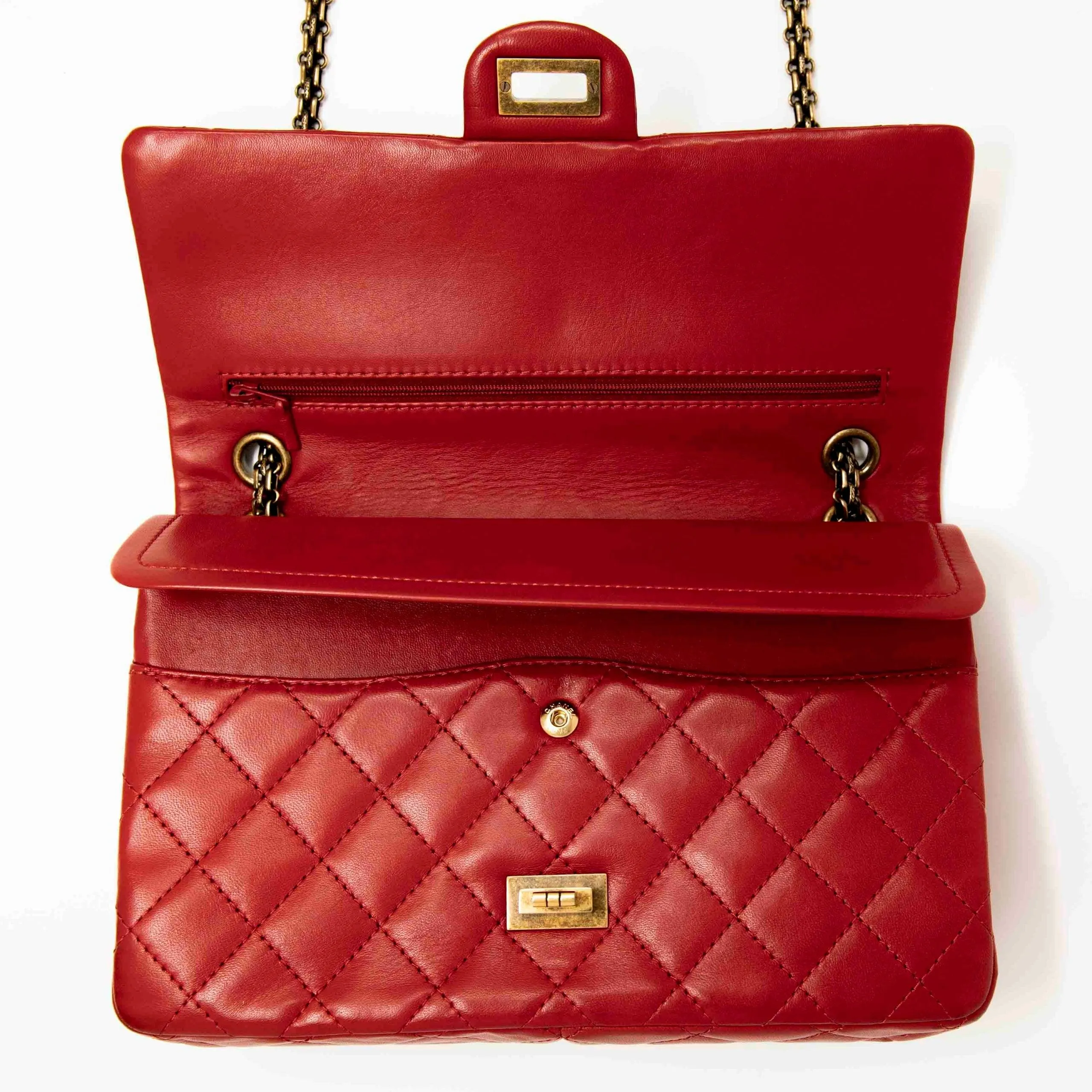 Chanel Red Lambskin 2.55 Reissue 226