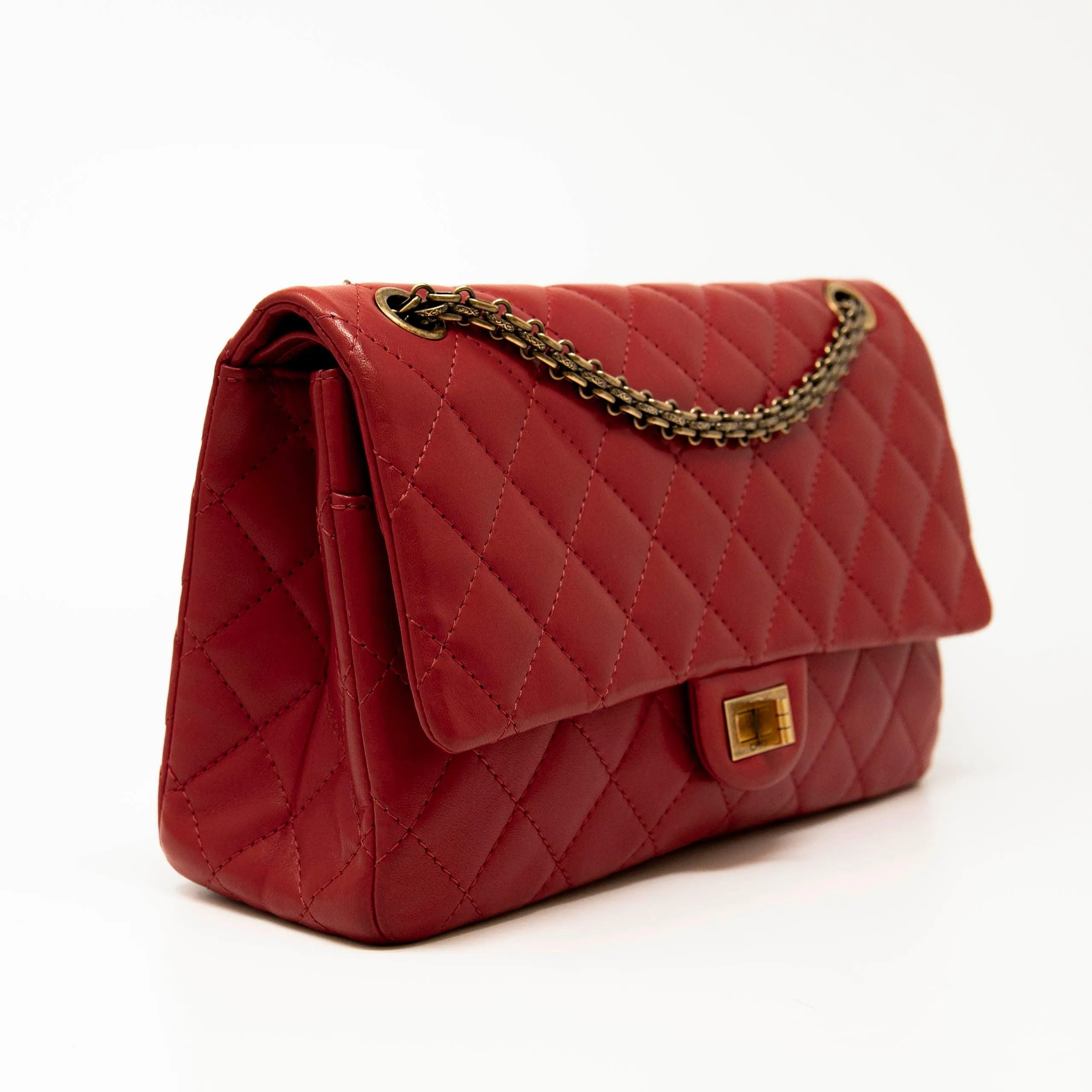 Chanel Red Lambskin 2.55 Reissue 226