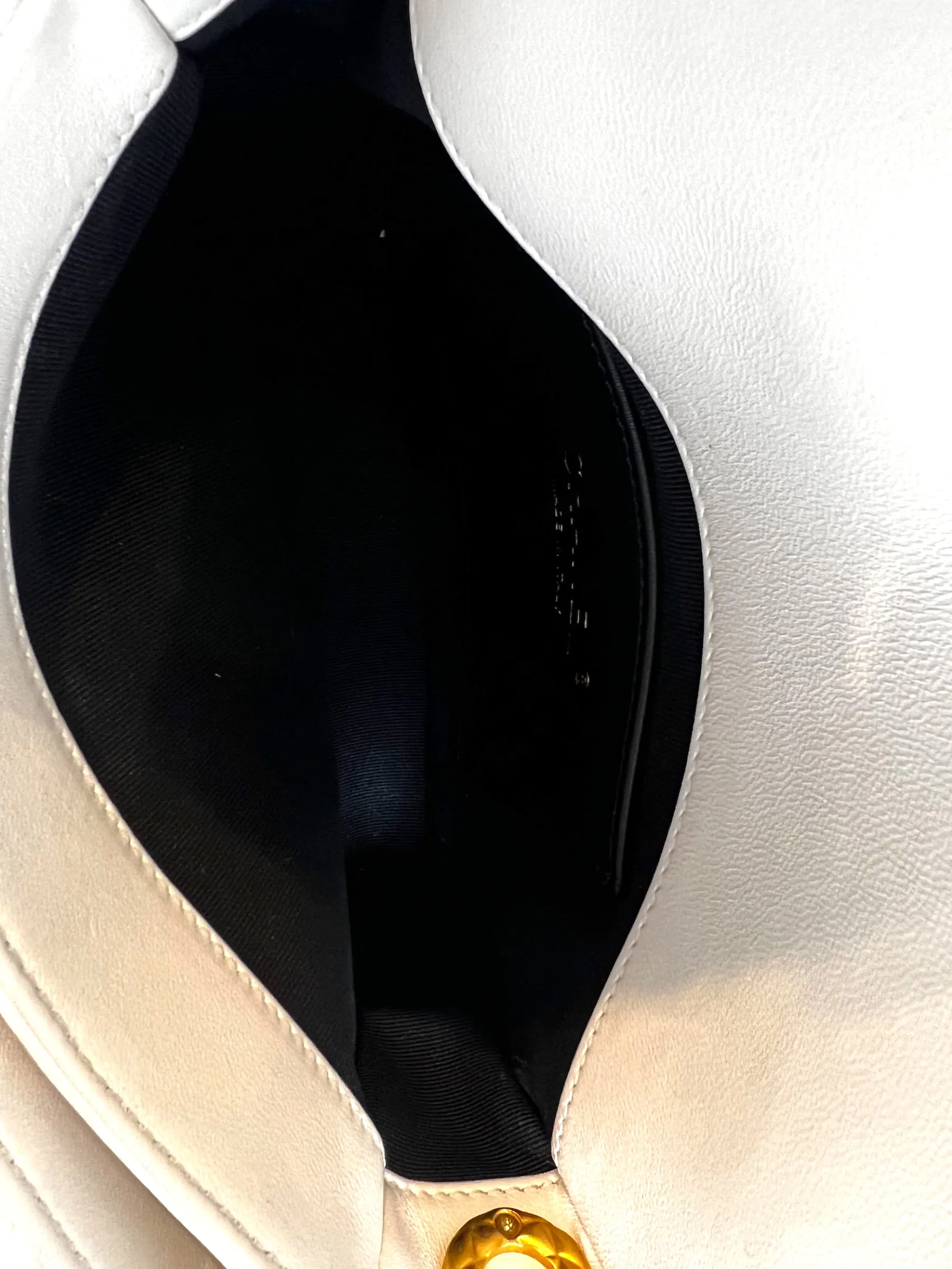 Chanel White Lambskin Leather CC Mini Flap