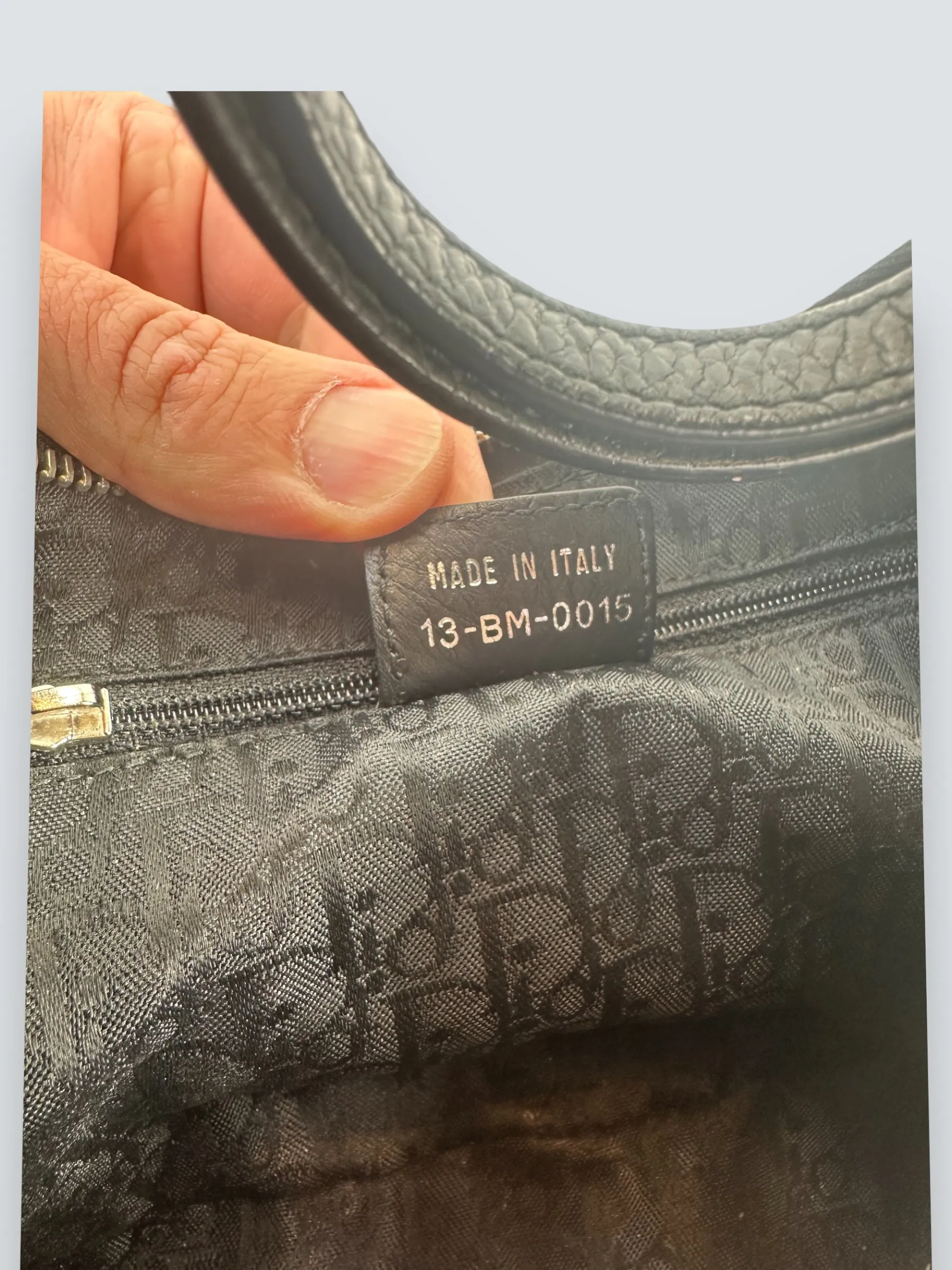 Christian Dior Black Cannage Leather Croissant Hobo