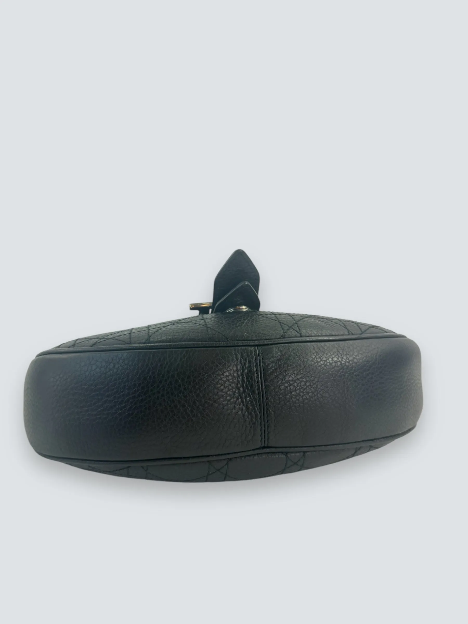 Christian Dior Black Cannage Leather Croissant Hobo