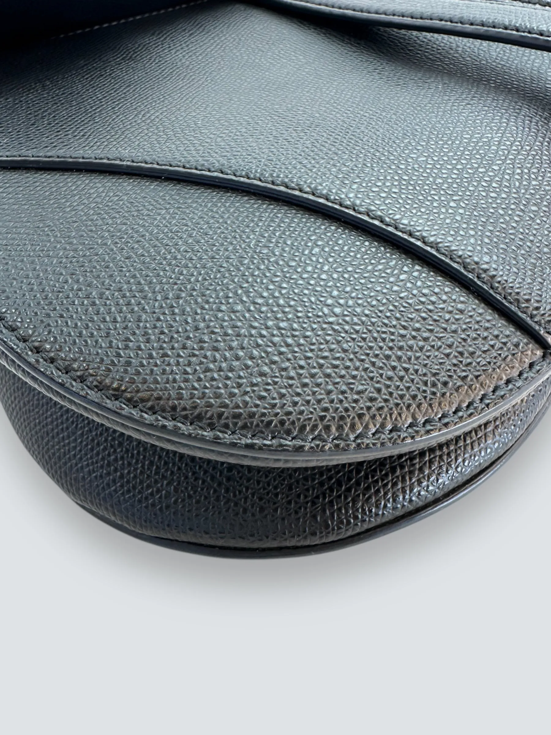 Christian Dior Black Leather Saddle  Bag