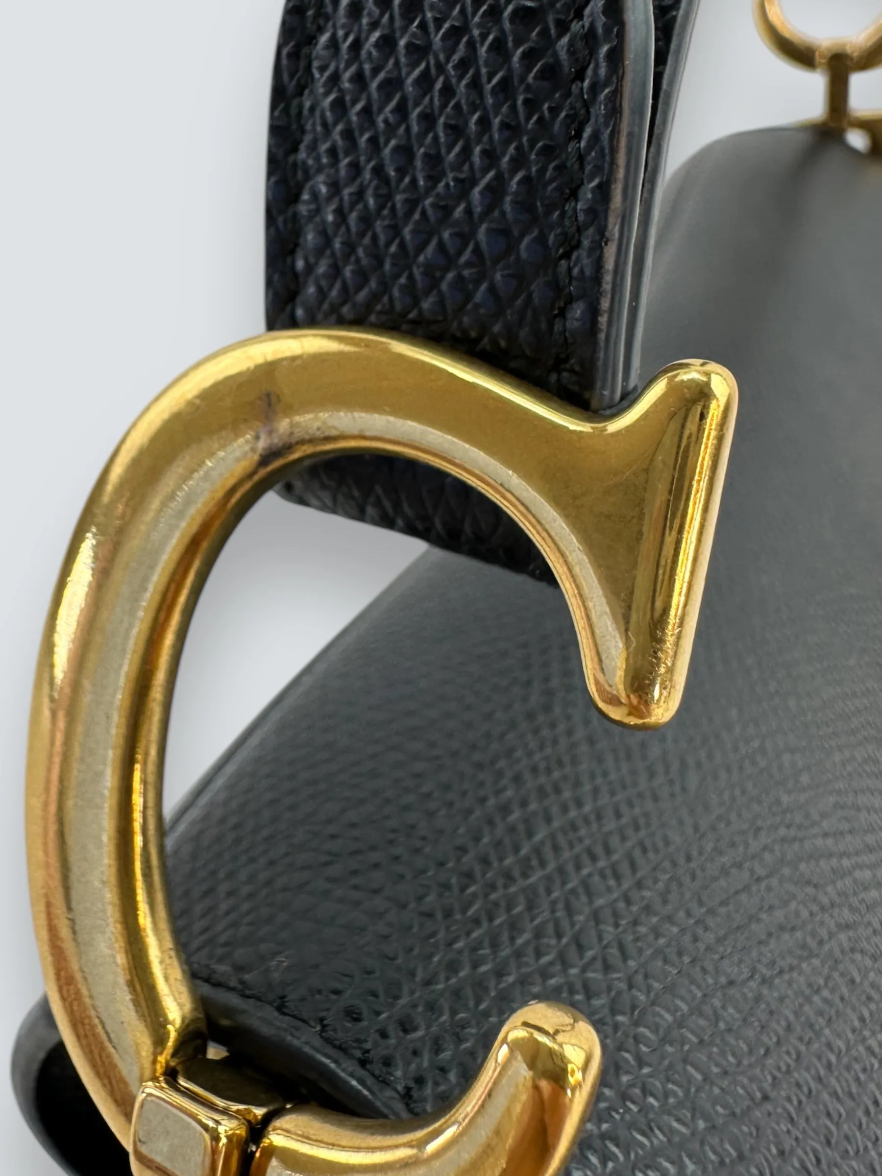 Christian Dior Black Leather Saddle  Bag