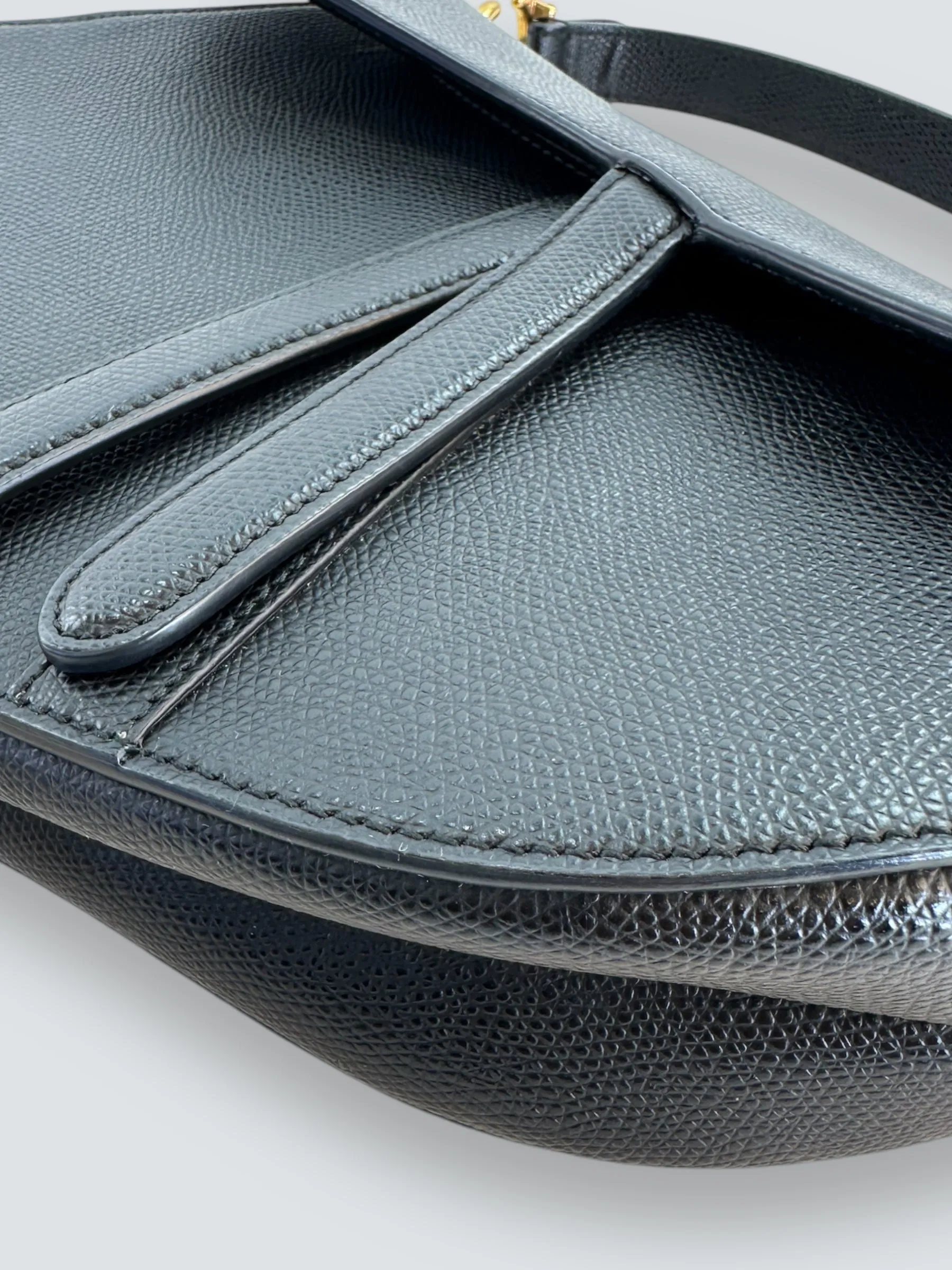 Christian Dior Black Leather Saddle  Bag