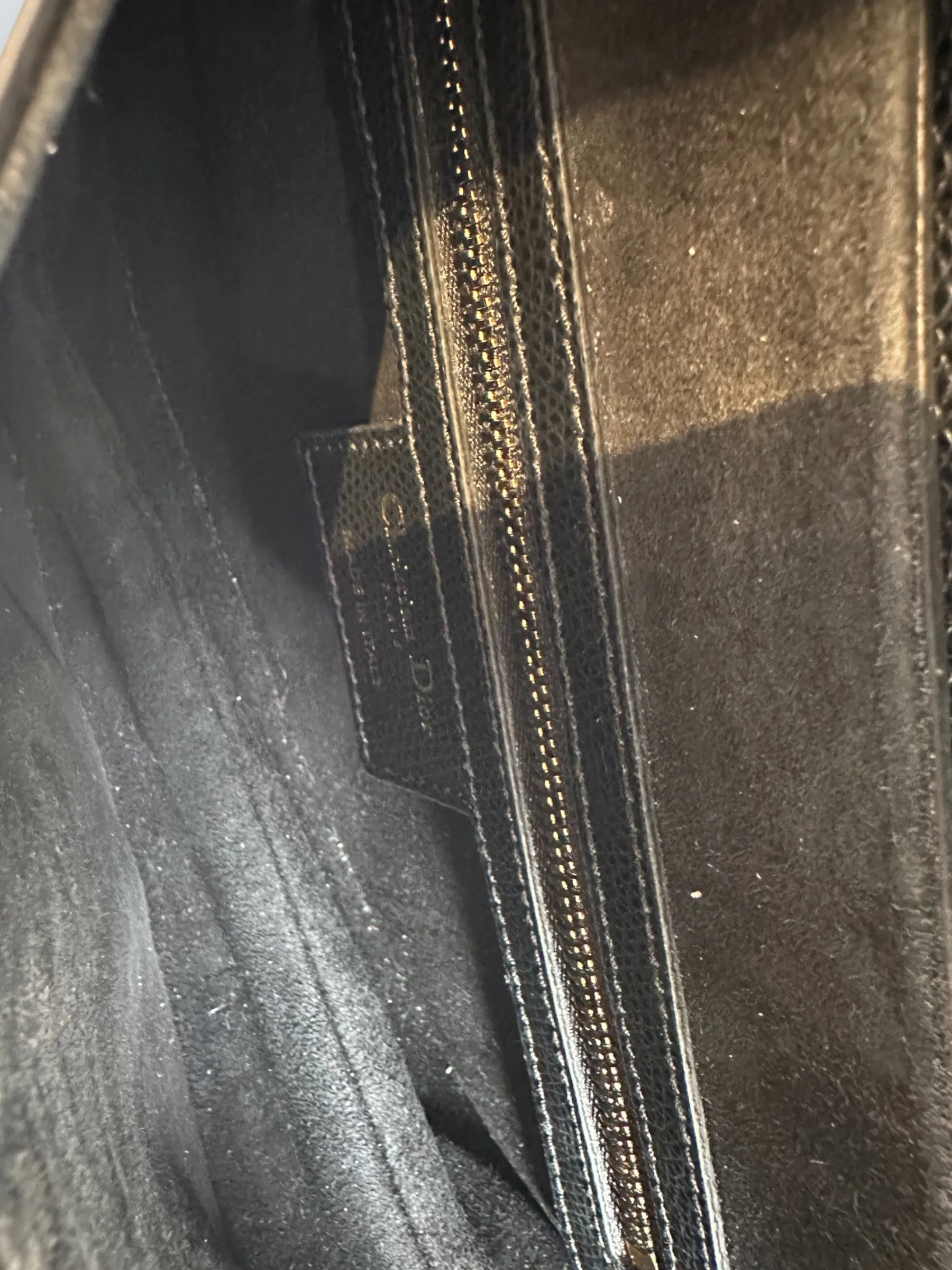 Christian Dior Black Leather Saddle  Bag
