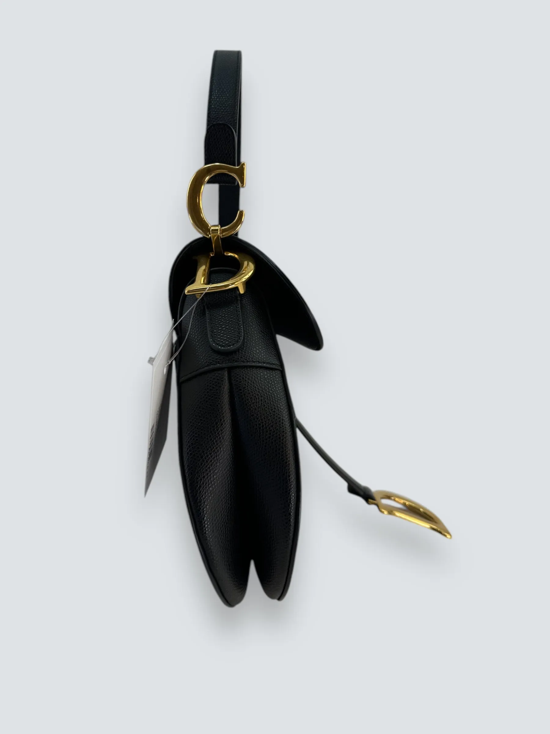 Christian Dior Black Leather Saddle  Bag