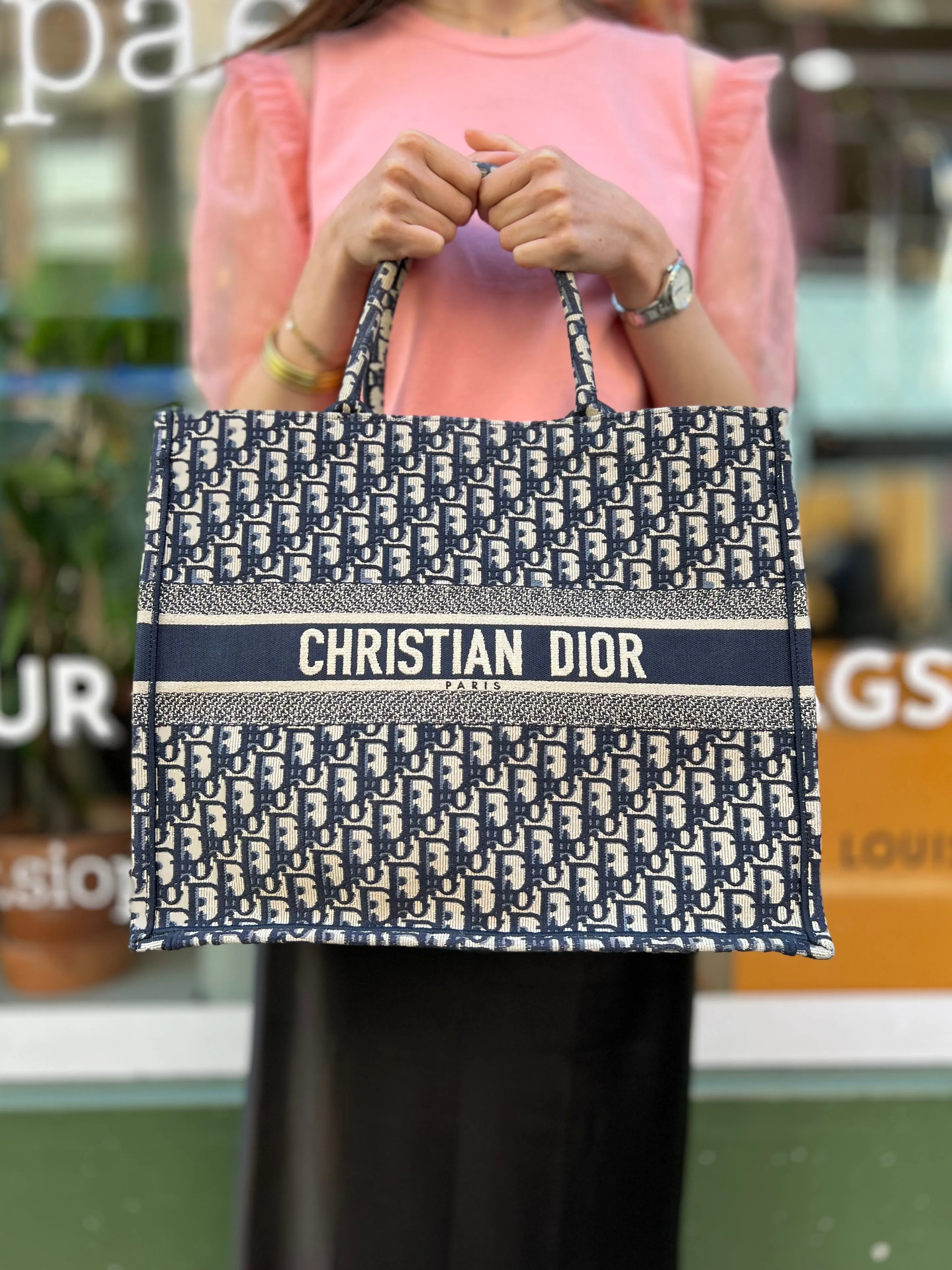 Christian Dior Jacquard Monogram Canvas Large Book Tote