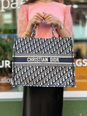 Christian Dior Jacquard Monogram Canvas Large Book Tote