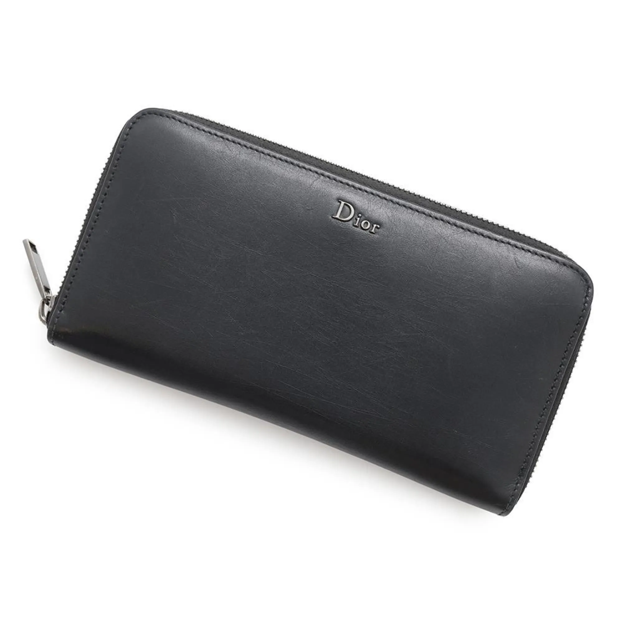 Christian Dior Leather Long Wallet (Bi-Fold) (Pre-Owned)