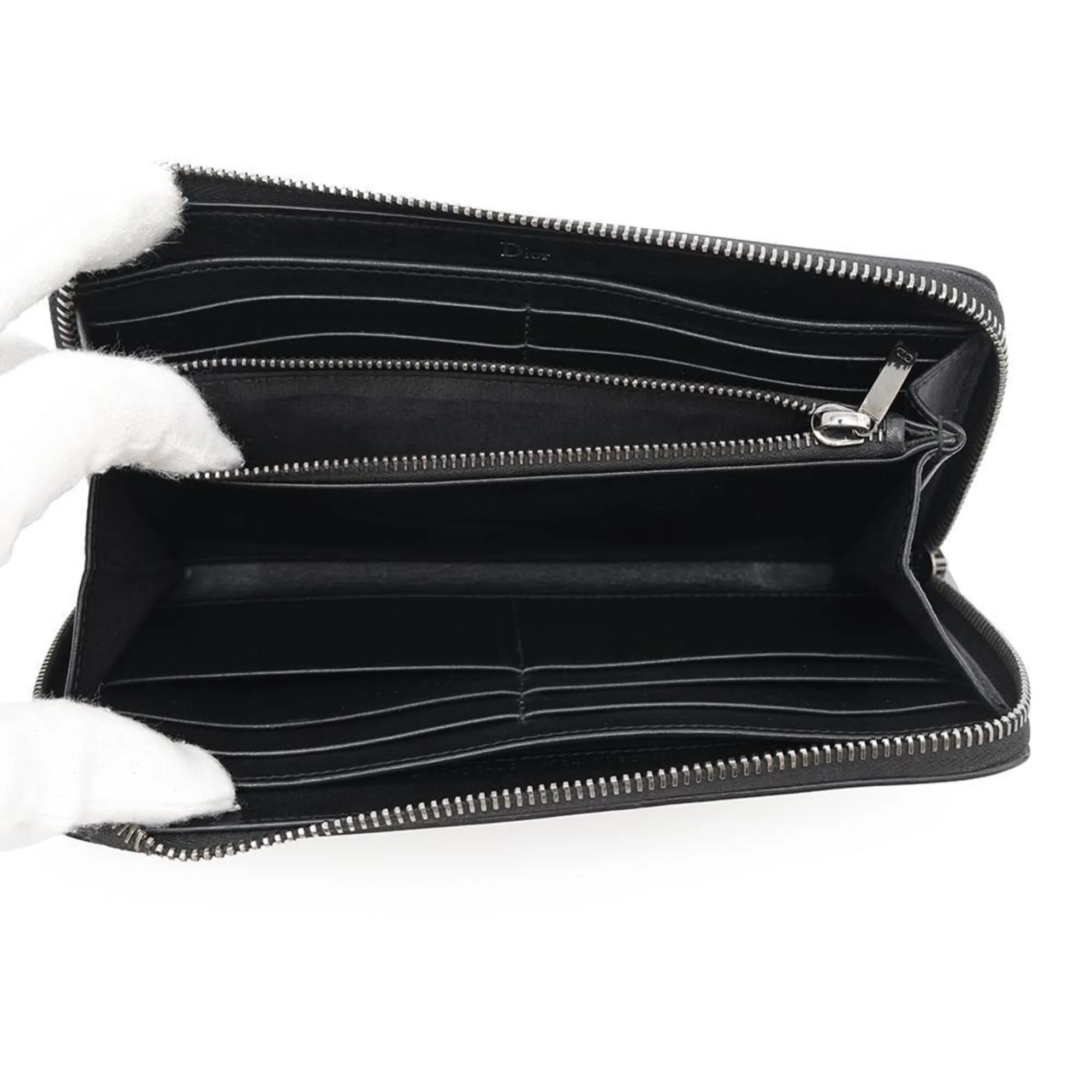 Christian Dior Leather Long Wallet (Bi-Fold) (Pre-Owned)