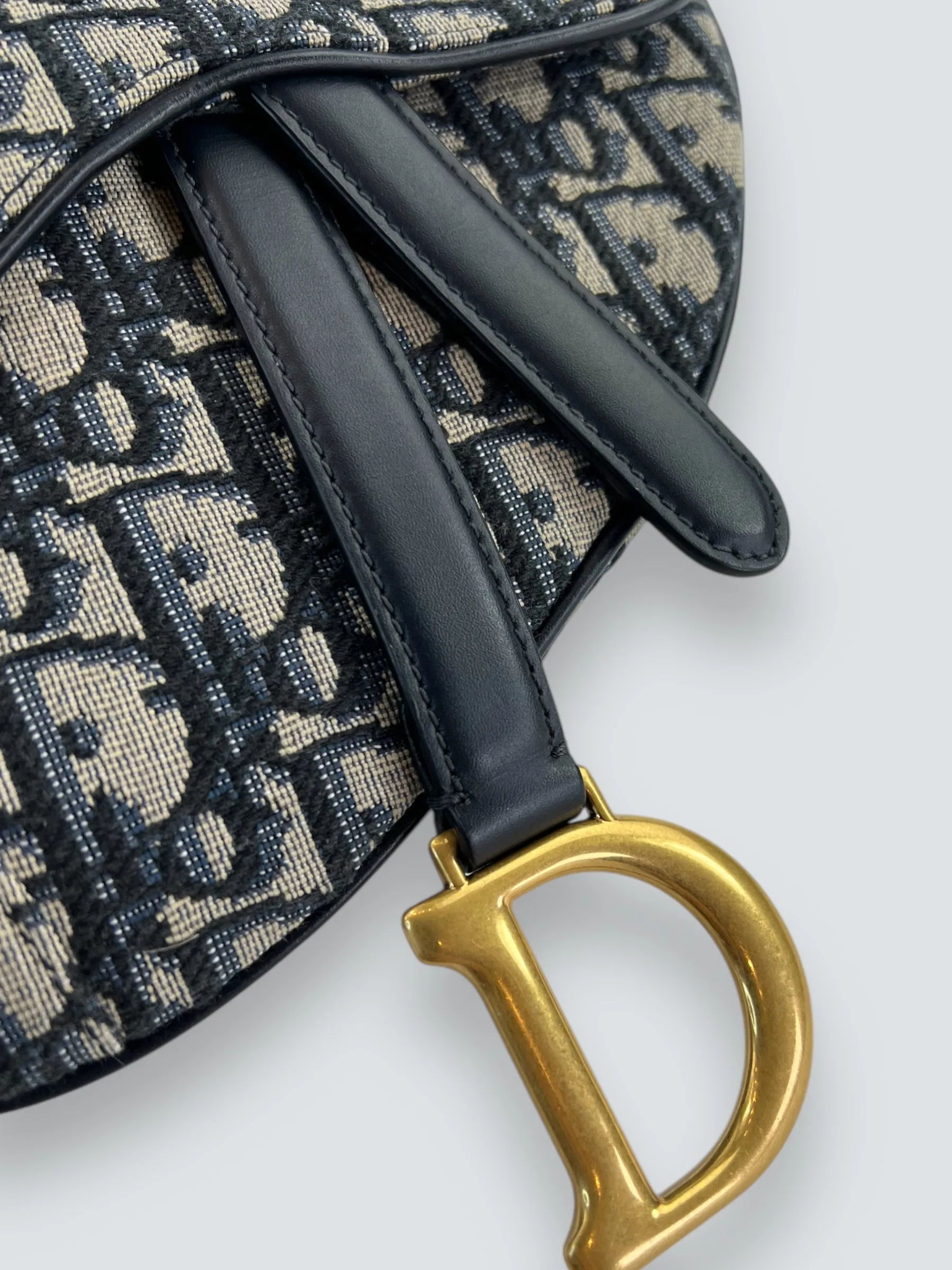Christian Dior Monogram Canvas & Leather Small Saddle Bag