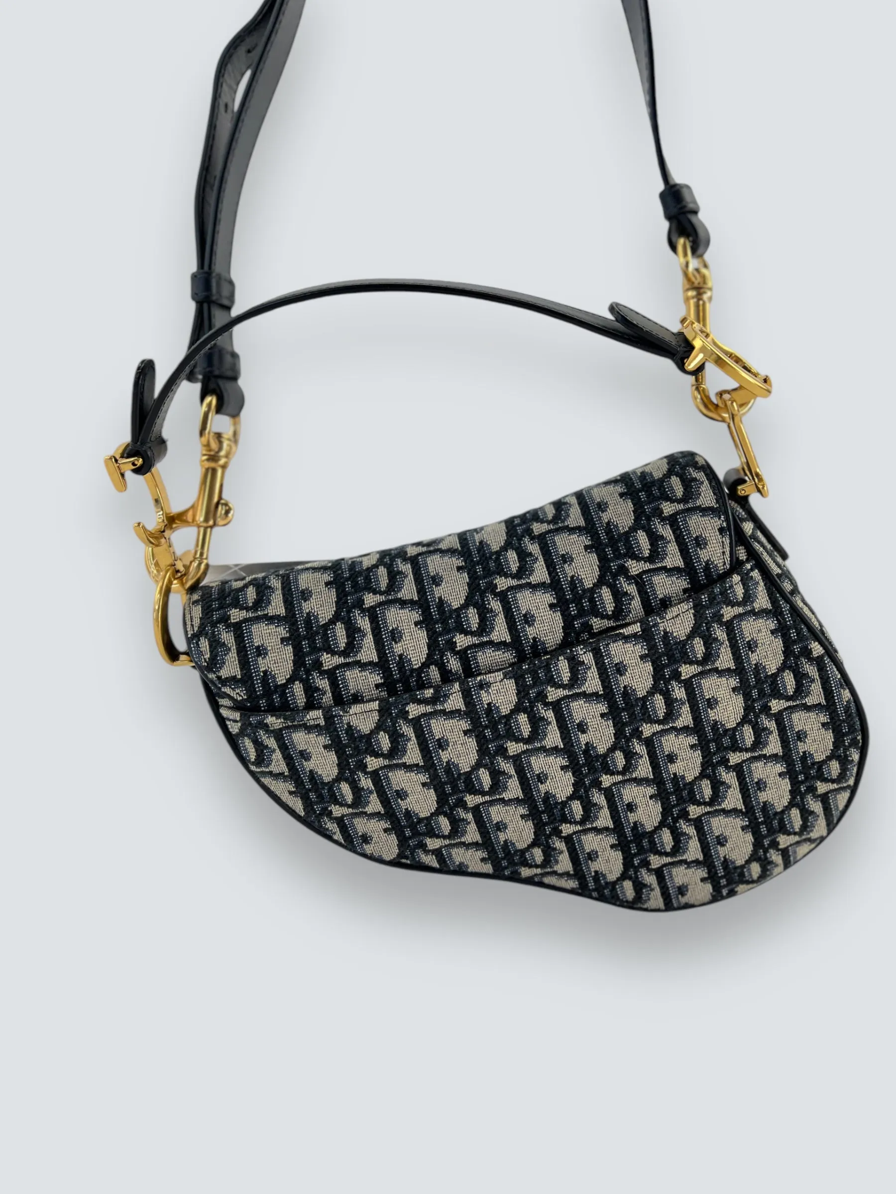 Christian Dior Monogram Canvas & Leather Small Saddle Bag