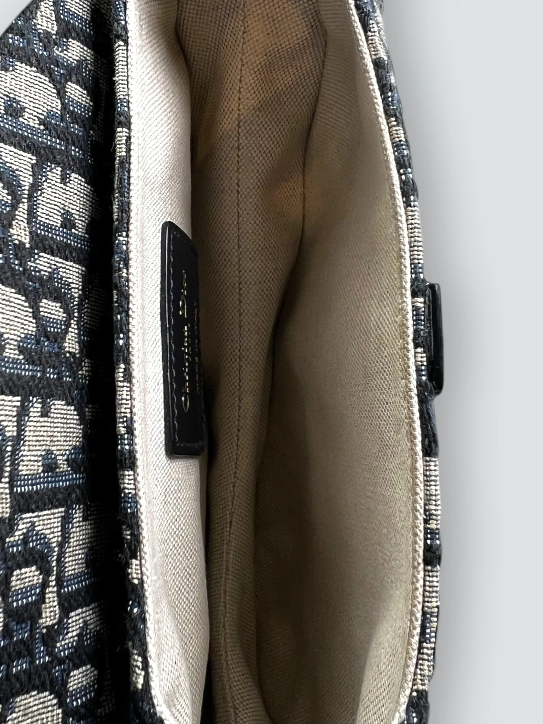 Christian Dior Monogram Canvas & Leather Small Saddle Bag