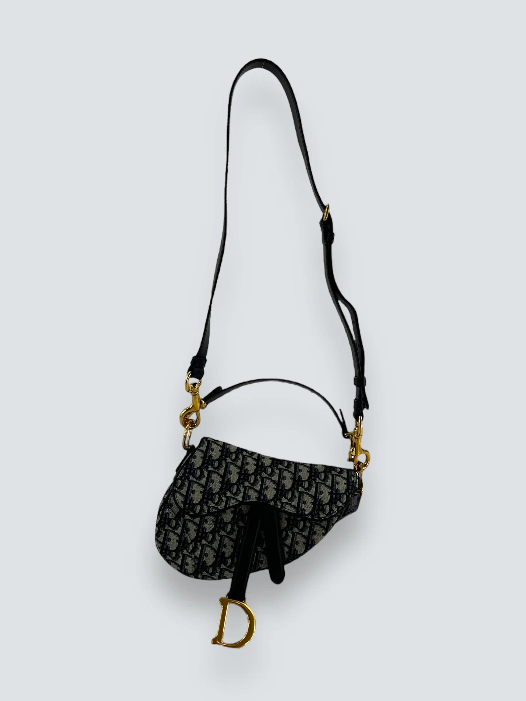 Christian Dior Monogram Canvas & Leather Small Saddle Bag