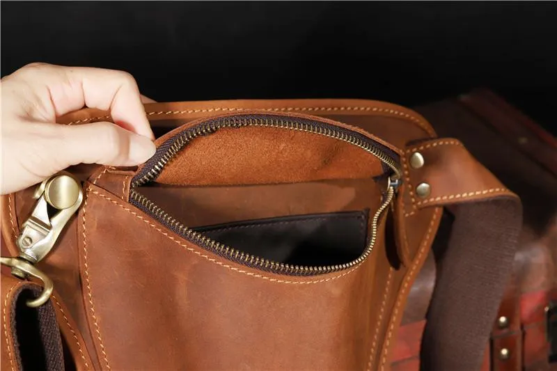 Cool Brown Leather Men's Belt Pouch Belt Bag Drop Leg Bag Waist Bag For Men
