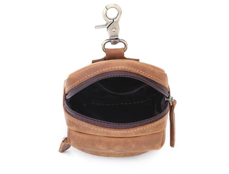 Cool Brown Leather Men's Cell Phone Holster Brown Belt Bag Waist Bag Belt Pouch For Men