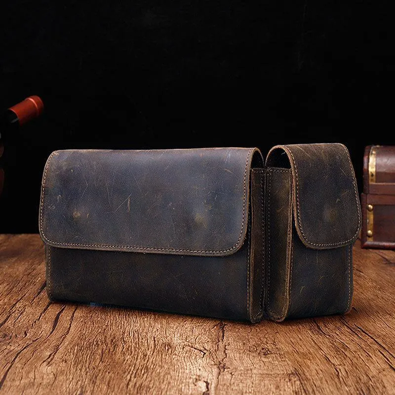 Cool Fashion LEATHER MEN'S Fanny Pack Waist Pack Belt Bag Belt Pack For Men