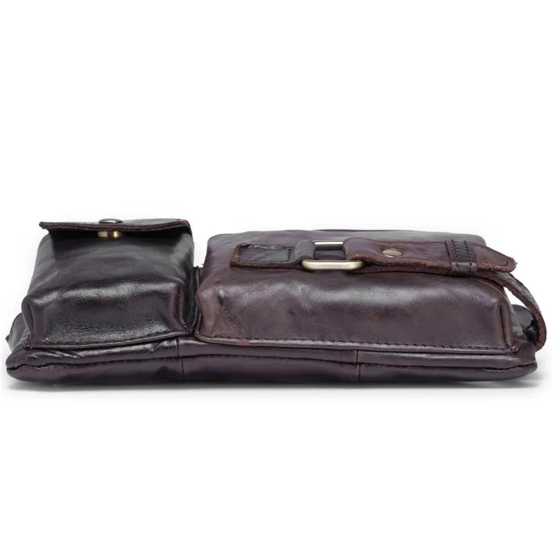 Cool LEATHER MENS BELT BAG FANNY BACK WAIST BAGs FANNY BAGS FOR MEN