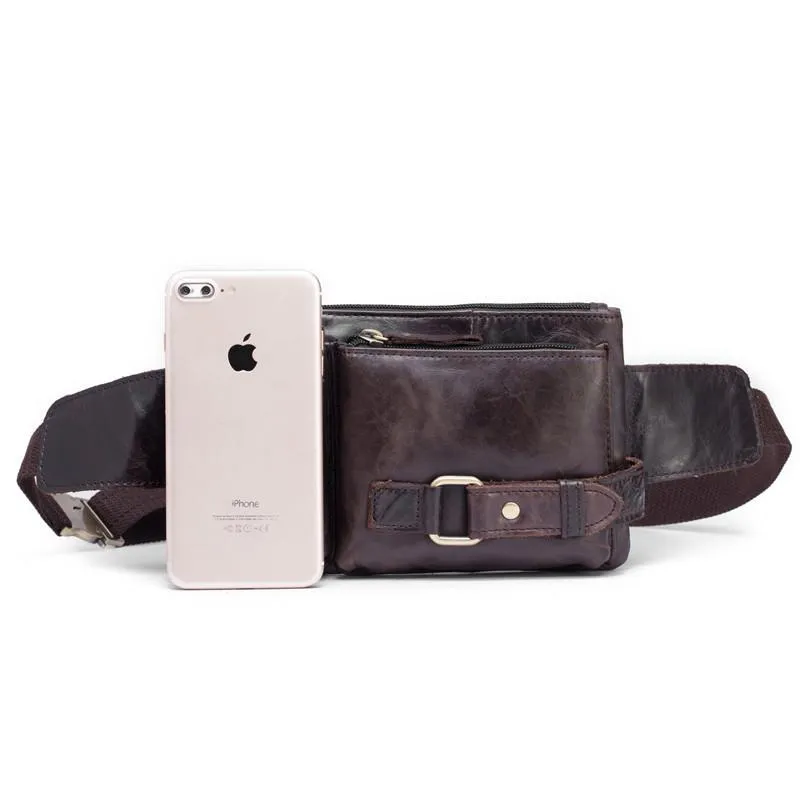 Cool LEATHER MENS BELT BAG FANNY BACK WAIST BAGs FANNY BAGS FOR MEN