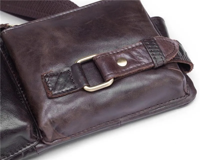 Cool LEATHER MENS BELT BAG FANNY BACK WAIST BAGs FANNY BAGS FOR MEN