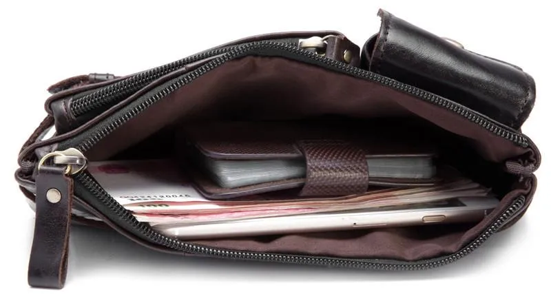 Cool LEATHER MENS BELT BAG FANNY BACK WAIST BAGs FANNY BAGS FOR MEN