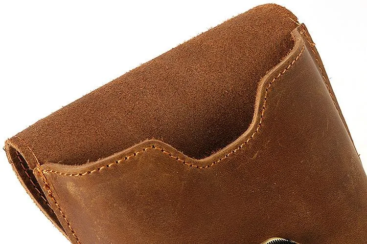 Cool Leather Men's Cell Phone Holsters Belt Pouch Belt Bag Waist Bag For Men