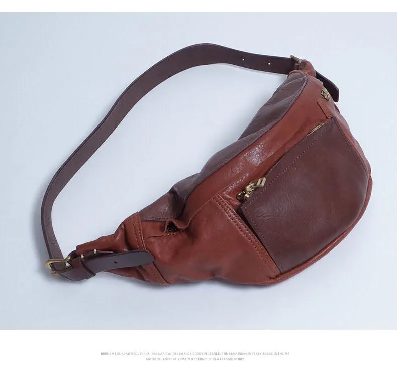 Cool Leather Mens FANNY PACK MENS WAIST BAG HIP PACK BELT BAG FOR MEN