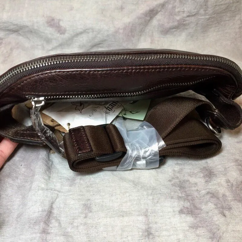 Cool Leather Mens FANNY PACK MENS WAIST BAG HIP PACK BELT BAG FOR MEN