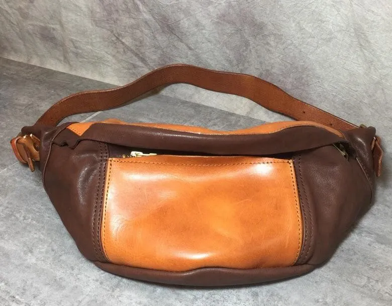 Cool Leather Mens FANNY PACK MENS WAIST BAG HIP PACK BELT BAG FOR MEN