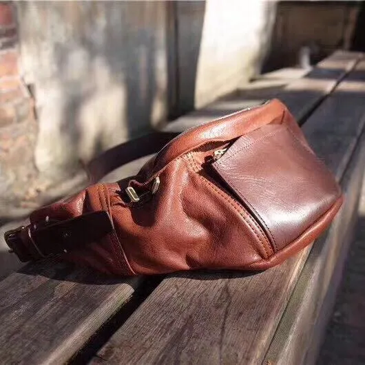 Cool Leather Mens FANNY PACK MENS WAIST BAG HIP PACK BELT BAG FOR MEN