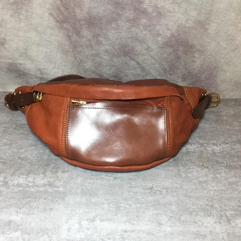 Cool Leather Mens FANNY PACK MENS WAIST BAG HIP PACK BELT BAG FOR MEN