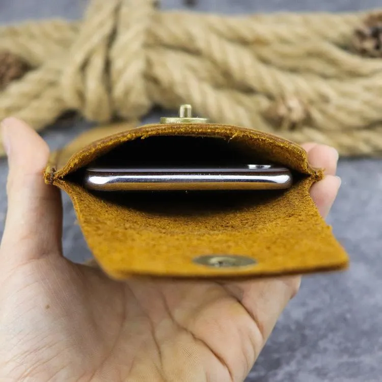 Cool Leather Men's Slim Cell Phone Holster Phone Holster Waist Belt Bag Belt Pouch For Men