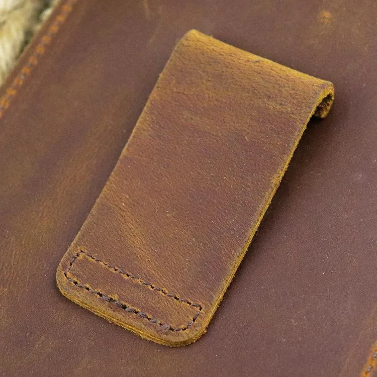 Cool Leather Men's Slim Cell Phone Holster Phone Holster Waist Belt Bag Belt Pouch For Men