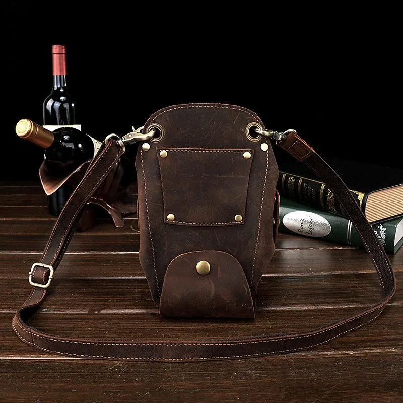 Cool Leather Waist Belt Pouch Mens Hairstylist Tool Barber Pouch Scissor Case for Men