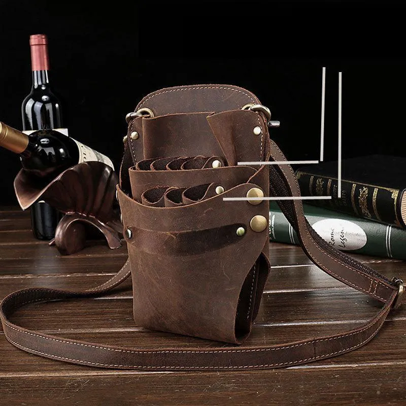 Cool Leather Waist Belt Pouch Mens Hairstylist Tool Barber Pouch Scissor Case for Men