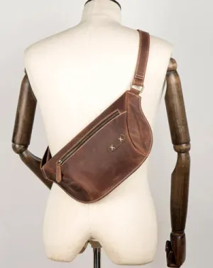 Cooll Mens Brown Leather Fanny Pack Mens Waist Bags Hip Pack Belt Bags Bumbags for Men